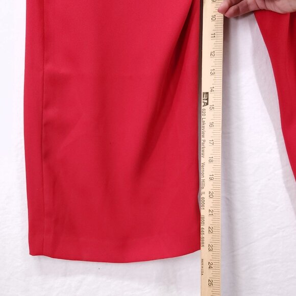 Boden Romilly Jumpsuit Size 4R Belted With Pockets Wide Cropped Leg Red V-Neck - Picture 6 of 14